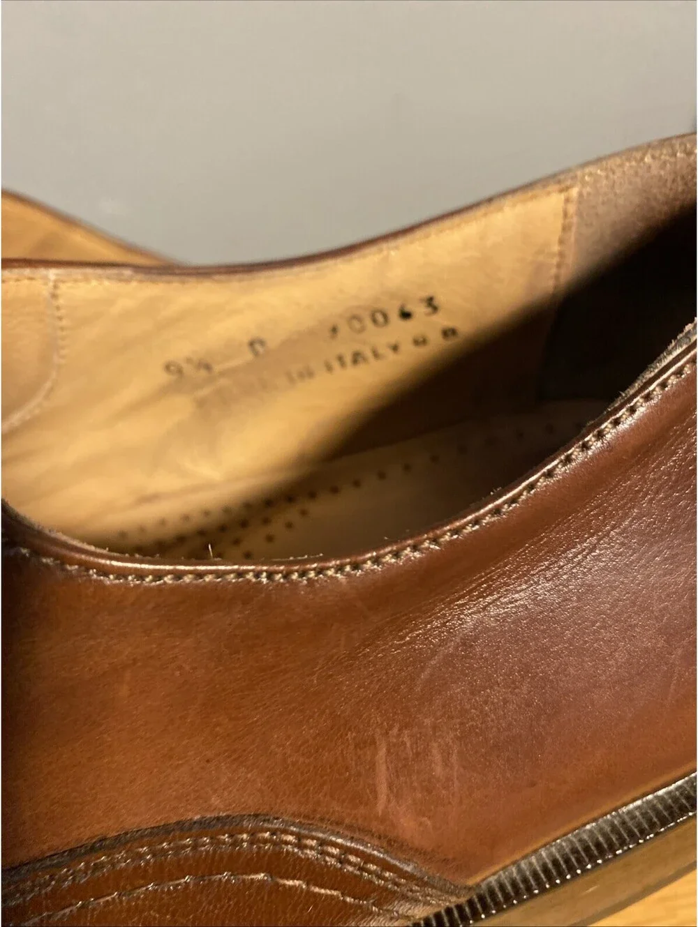 Florsheim Imperial Mens Oxfords 90063 9.5 D Leather Made In Italy